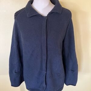 Cabi Women’s Cozy Blue Knit Cardigan Size Medium